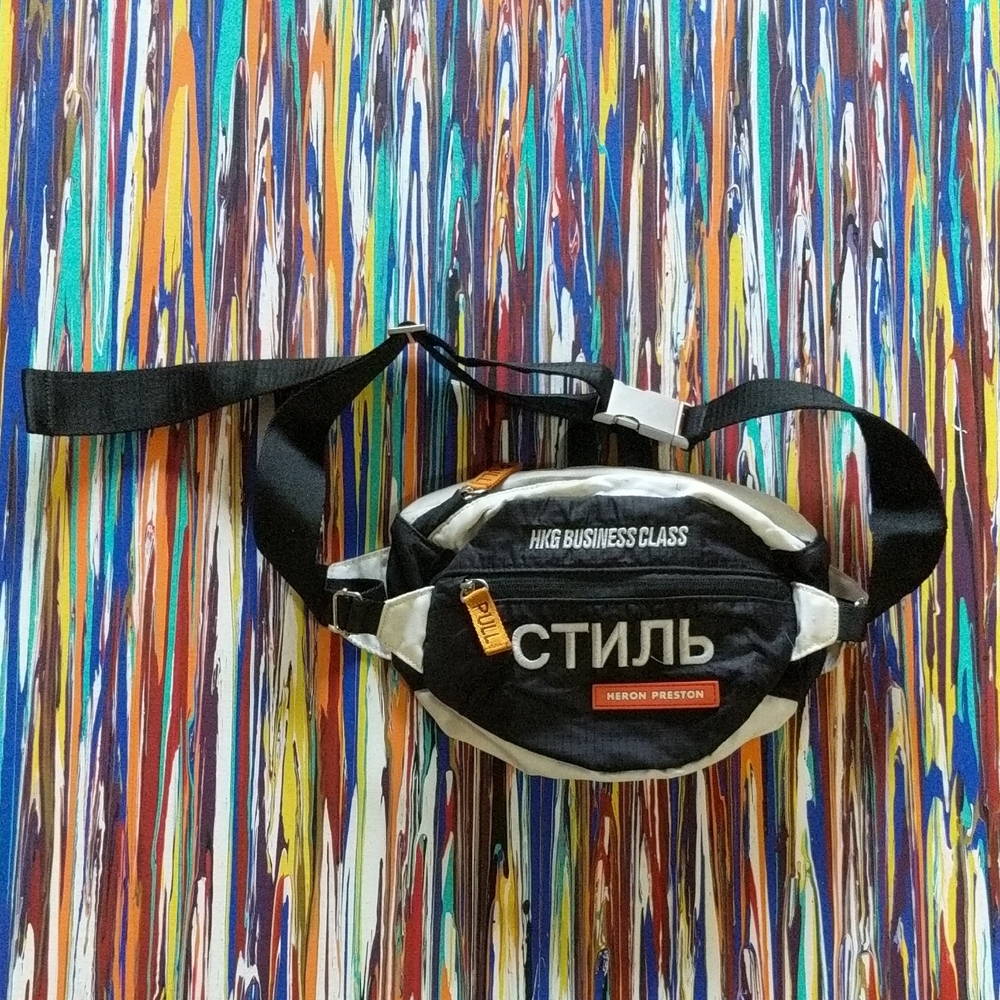 Heron Preston Black and White Belt Bag